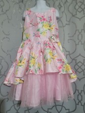 Wonder Nation Girls Pink Sleeveless Floral Tulle Dress Size 10 Easter Wedding