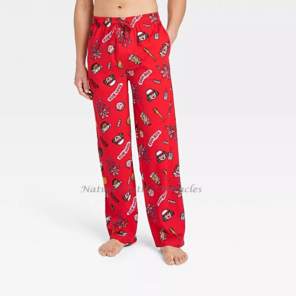 NWT Stranger Things Pajamas Pants Mens Size S-XL Christmas Red Netflix  Women NEW