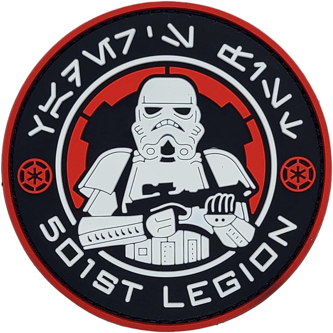 501st Legion Storm Trooper Imperial 3D PVC RUBBER PATCH | HOOK BACKING 3"x3"