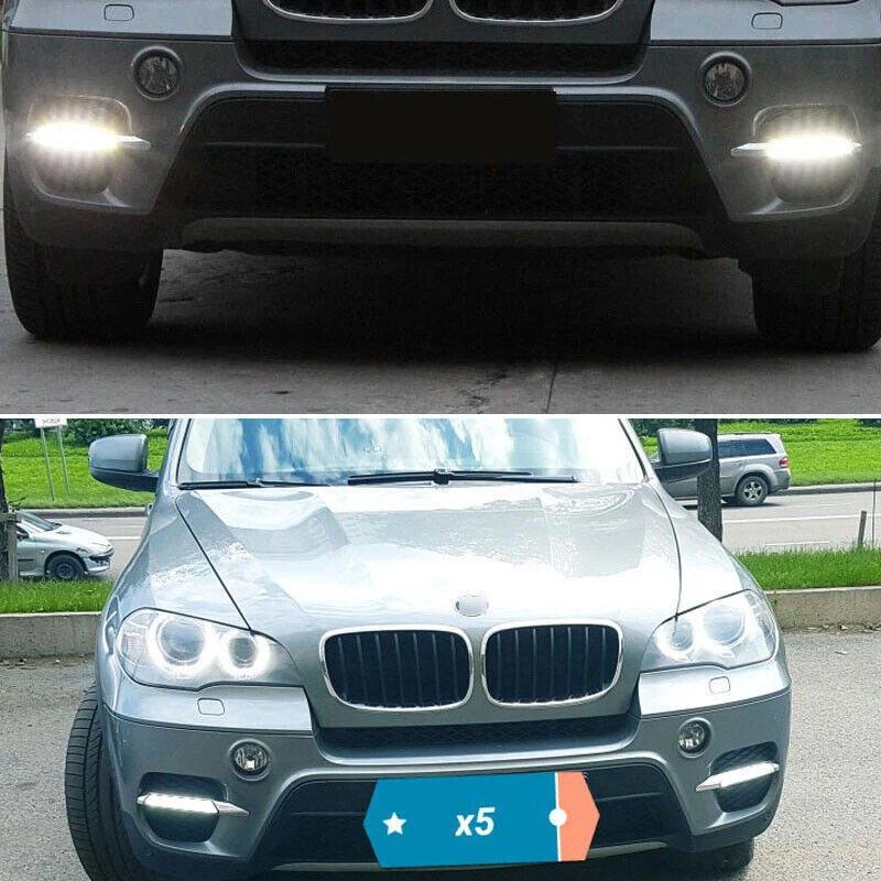 2Pcs LED DRL Daytime Running Lights Fog light Driving Bumper Fit For BMW X5 11+ - Image 2 of 4