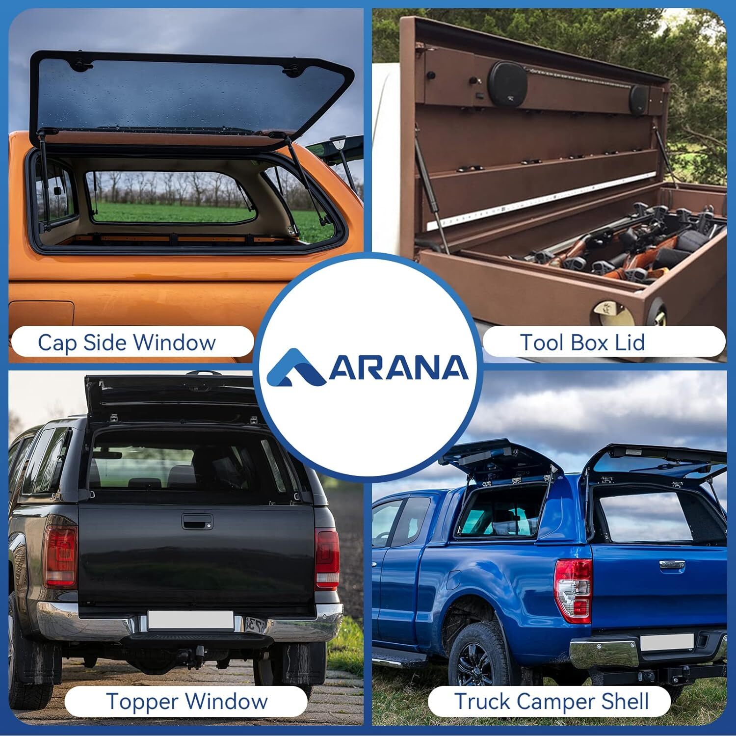 C16-03795 12 24Lbs/107N Gas Shock Struts for Leer Are Camper Shell Truck Topper