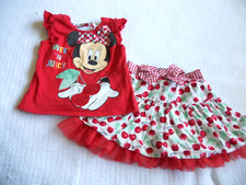 DISNEY MINNIE GIRLS 2 pc OUTFIT SIZE 4 MINNIE CHERRIES "SWEET  JUICY" SALE