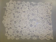 NEW Essential Home 215 42000 Cream/Ivory Crocheted Tablerunner 44" x 14"