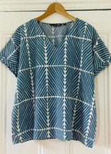 Marimekko X Uniqlo Women’s Blue & White Cap-Sleeve Tunic Shirt S UK 10 EU 38 NEW