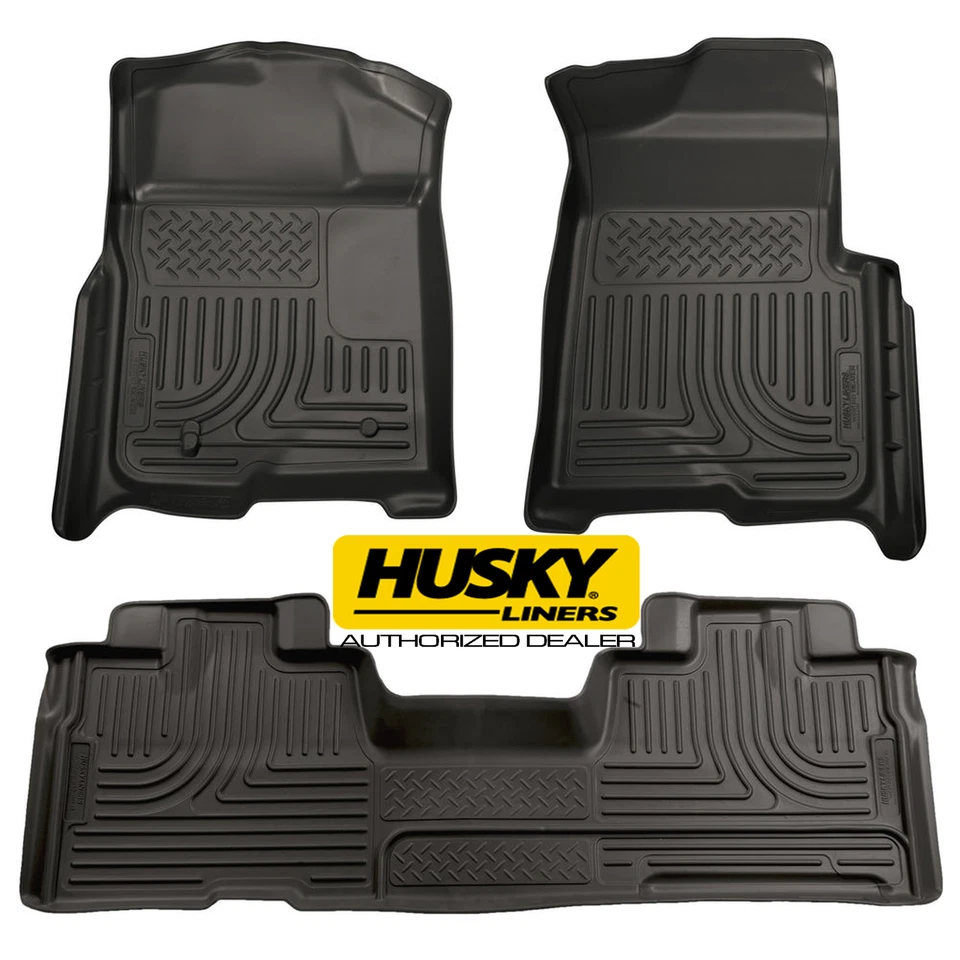HUSKY WeatherBeater Front Rear Floor Mats for 09-14 FORD F150 Extended Cab 98341 - Image 2 of 4
