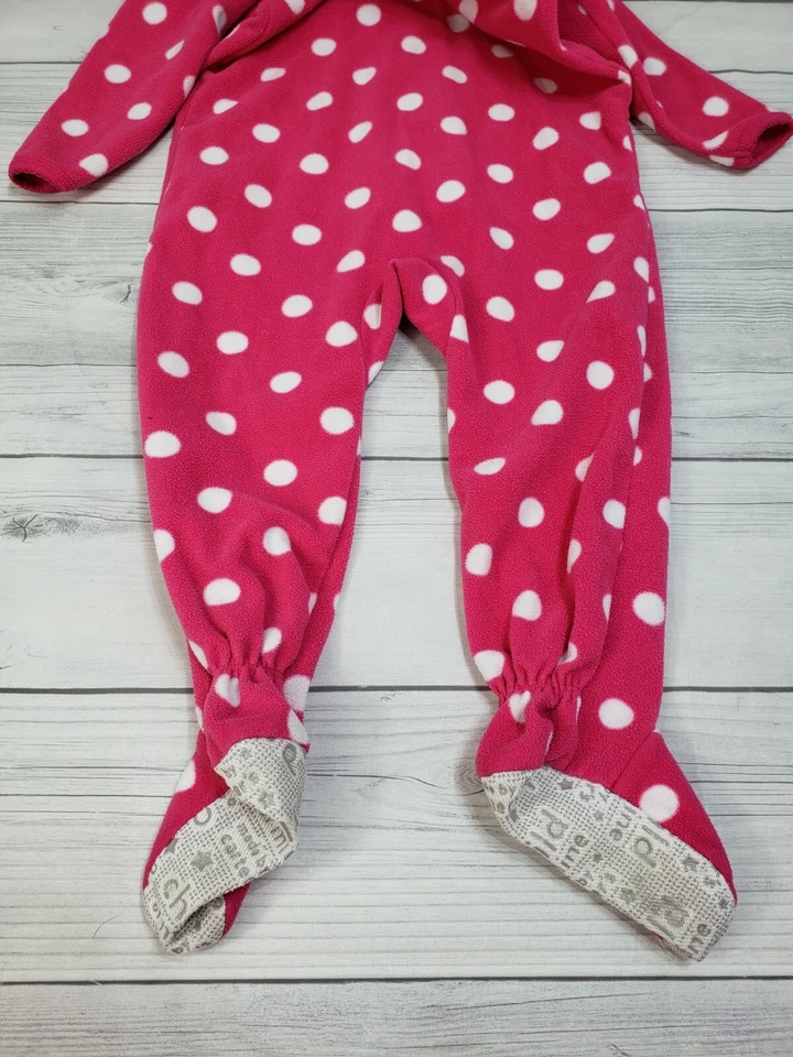 女孩尺寸 18M 我的孩子 Carters One Piece Footed Fleece 睡衣圆点 — 第 4/4 张图片