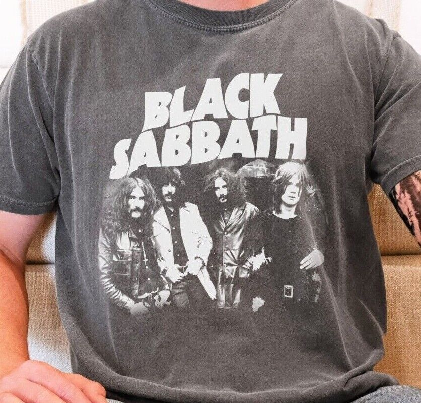 Black Sabbath T-Shirt English Rock Band on Vintage Black Black Sabbath T-Shirt English Rock Band on Vintage Black