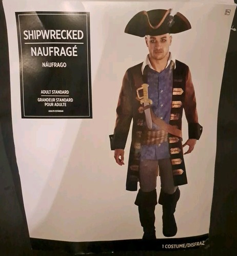 NAUFRAGE-Disfraz de pirata náufrago adulto talla estándar difícil de encontrar - Imagen 9 de 12