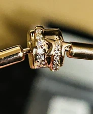 Retired Pandora Shooting Star Rose Bangle Bracelet 582734C01 19 7.5 inch NEW