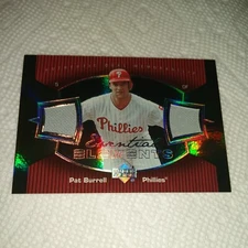 Pat Burrell 2007 UD Essential Elements Dual Game-Used JERSEY #EE-PB Phillies