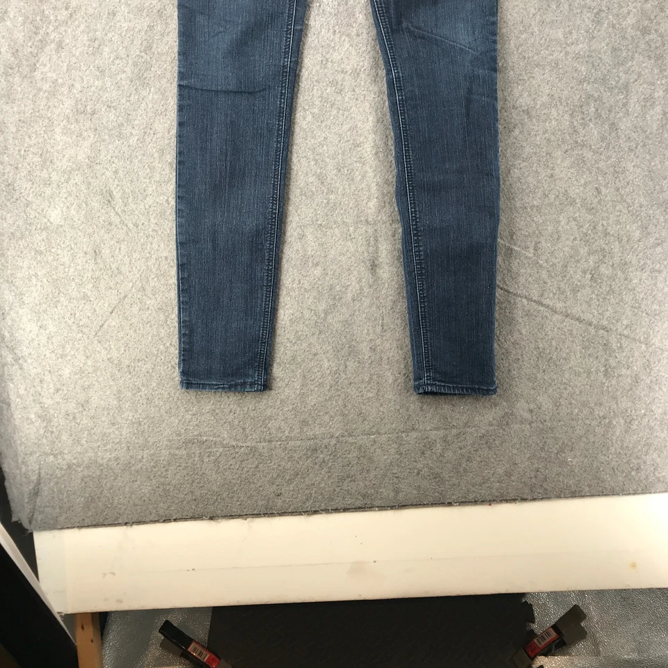 Alloy Apparel Jeans Juniors Size 7 Dark Blue Denim Skinny Slim Leg 33.5" Long - Image 3 of 4