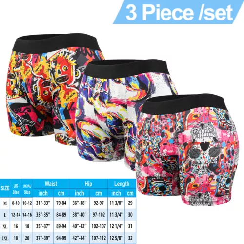 Men's Underwear Boxer Briefs Bamboo Viscose Trunks Soft Comfortable Multipack US - Picture 27 of 28