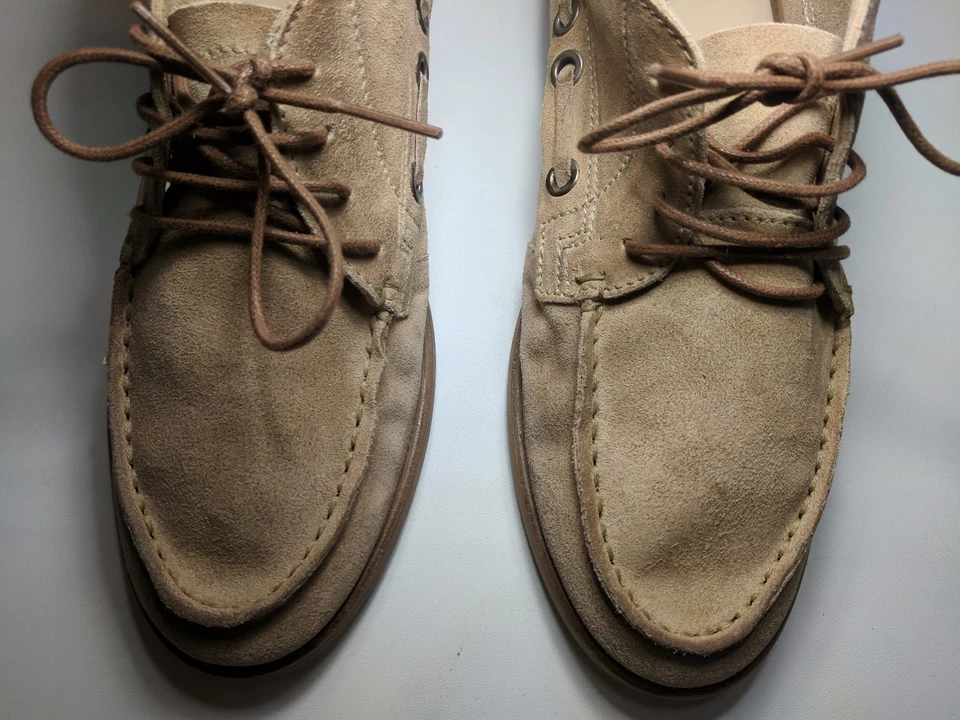 NUEVO BOUTIQUE 9 ZAPATOS PLANOS MOCASÍN BEIGE GAMUZA CON CORDONES PARA MUJER - TALLA 6,5 Foto 4 de 4
