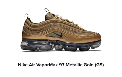 nike air vapormax metallic gold