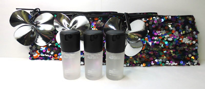 MAC GIFT SET SEQUIN MAKEUP BAG & PREP+ PRIME FIX+ ORIGINAL *LOT OF 3*