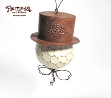 Flurryville Collection SNOWMAN HEAD 5" Ornament Top Hat Bow Tie Rare Retired