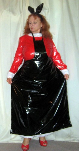 Lackschürze Zofenschürze ouvert Vinylapron to Tie Maid Waitress Wetlook - Picture 2 of 5
