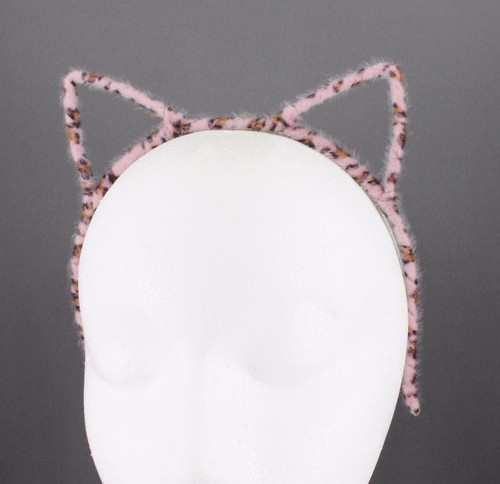 Pink cheetah cat ears headband furry kitten hair band cosplay cats ear leopard - 第 1/5 張圖片