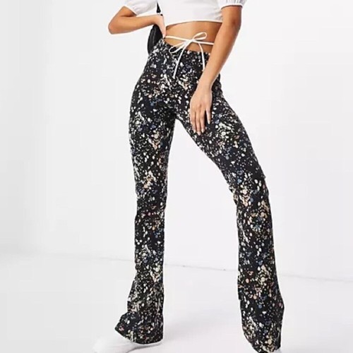 Tall Smudge print flare leggings Small 