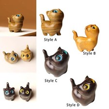 Holz Figurine Kunstwerk Katze Statue für Housewarming Tisch Mittelstücke