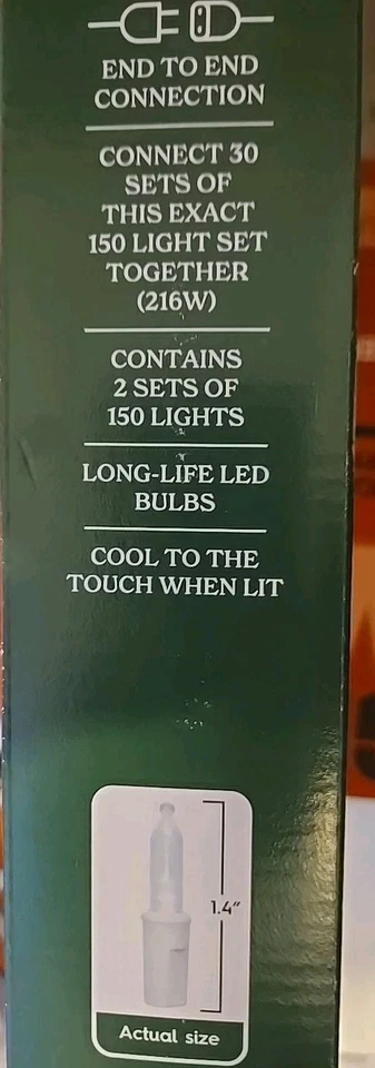 Holiday Time 300 Ct Cool White LED Mini Christmas Lights White Wire, 61.3' - Image 2 of 4