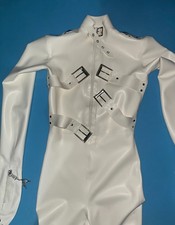 Látex Goma D-ring Catsuit Lock cremallera mitones estribo calcetines cinturones personalizados #1475