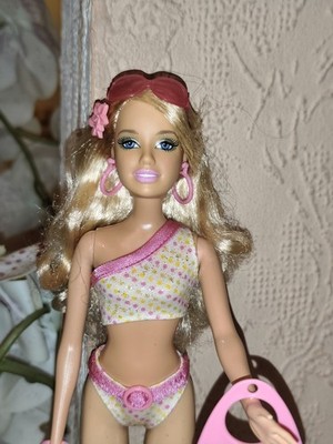 Alte schöne Barbie Beach Glam blonde Strandpuppe Bikini Mattel K8383 
