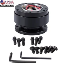 6Hole Steering Wheel Quick Release Hub Adapter Snap Off Boss Kit Black Universal