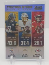 PATRICK MAHOMES/ HERBERT/CLAYPOOL 2021 SCORE FANTASY STARS! #48/50! SP!