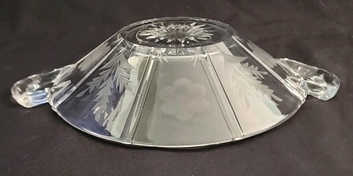 Rare Heisey Cut Crystal Candy Dish 2 Handle Vintage Early American Elegant Glas - Picture 7 of 12