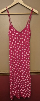 NWT Pretty Little Thing Womens Dress Size 0 Red Floral Cami Midi Jersey Knit