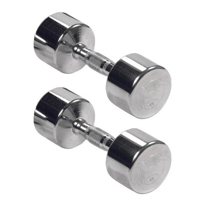 York Barbell Professional Chrome Dumbbell with Ergo Grip, Heavy-Duty 15lb Pak 2