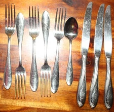 LOT Oneida CAMBER CRESTA Windswept Scroll Knives Forks Spoons Priced To Sell!!!