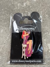 DISNEY DLRP JESSICA RABBIT SITTING ON A STOOL PIN BADGE GLITTER DRESS