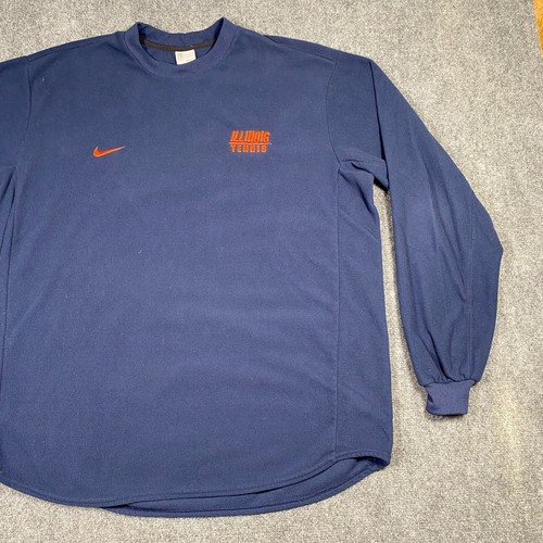 Felpa Nike University Of Illinois Tennis Uomo Large Blu Therma Fit - Foto 4 di 9