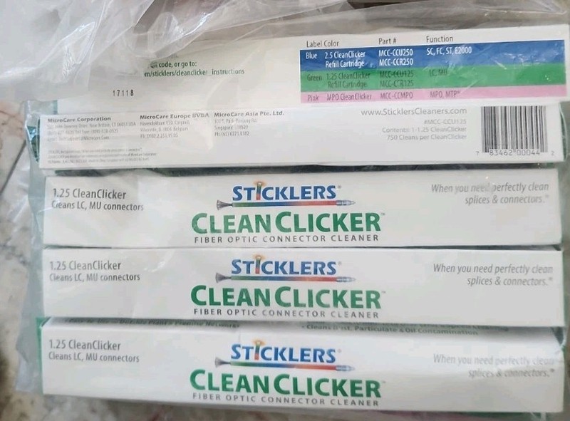 MicroCare Sticklers1.25mm CleanClicker 750 Clean MCC-CCU125 Fibr Opt Clnr N0 RES