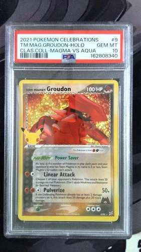 2021 POKEMON CELEBRATIONS CLASSIC COLLECTION #9 TEAM MAGMA'S GROUDON-HOLO PSA 10