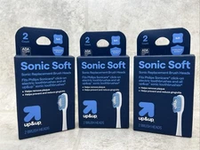 3 Packs Adult Sonic Soft Replacement Heads Sonicare Click-on-6 Total Heads up&up