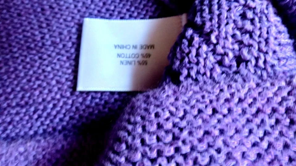 Mauve CC Country Casuals Linen/Cotton Jumper Size XL - Image 4 of 4