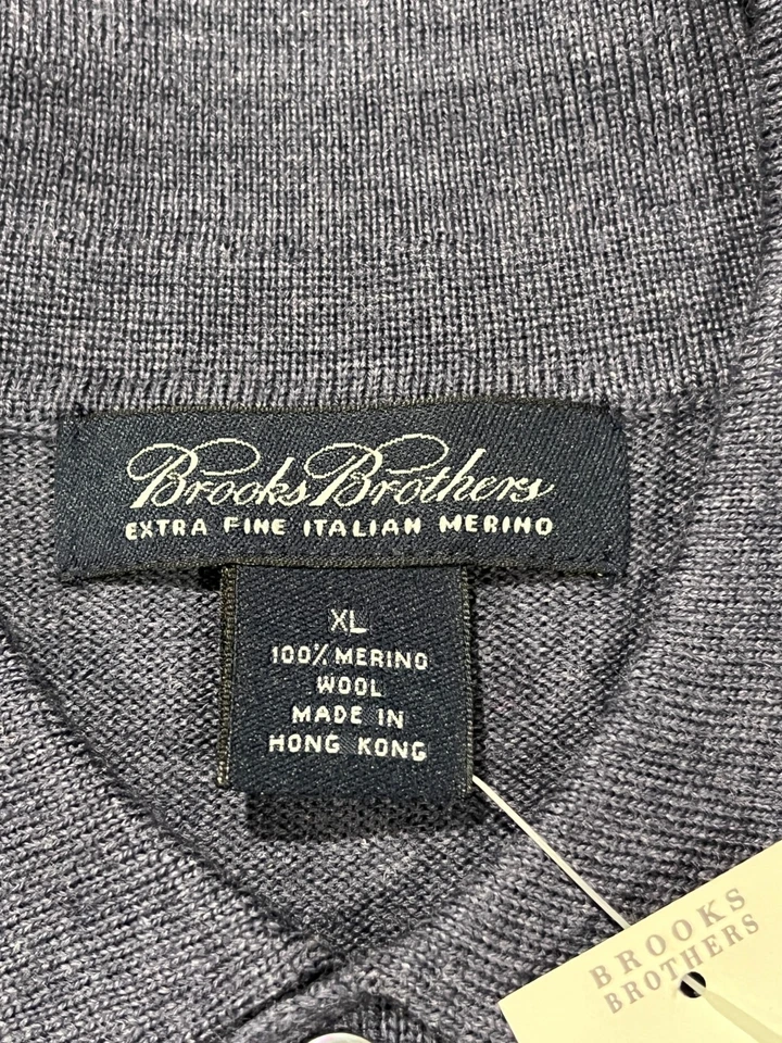 Suéter Brooks Brothers Para Hombre Extra Grande Azul Extra Fino Italiano Merino Polo Foto 4 de 4
