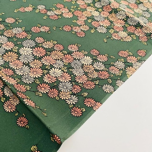 UnUsed Flower in Breeze #A1 14x40 Vintage Japanese Kimono Silk Fabric RT37