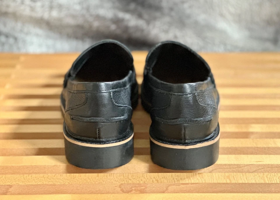 NUEVO Mocasines Blondo Para Mujer Cuero Negro Impermeables Peyton Penny Talla 7.5 Chic Foto 4 de 4