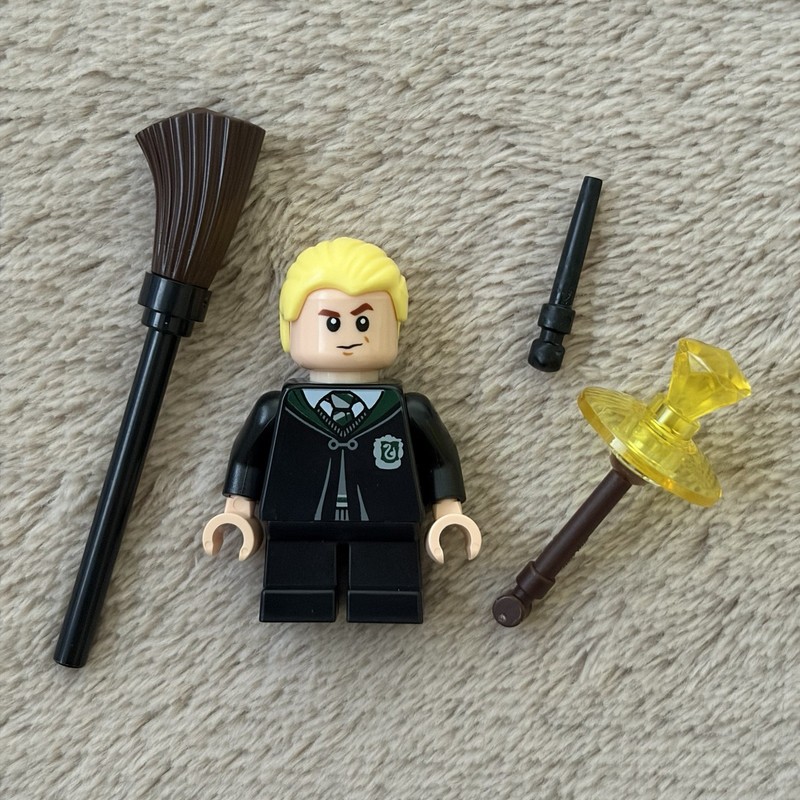 LEGO x Harry Potter: Draco Malfoy w/ Broom & Dueling Wand Accessories (HP254)