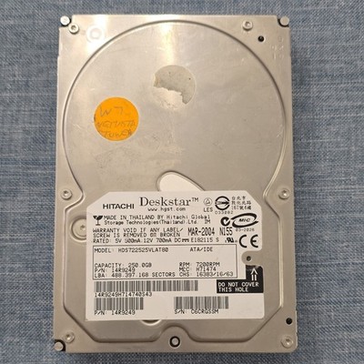 Hitachi Deskstar 250GB IDE PATA HDD 7200RPM HDS722525VLAT80 Tested