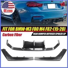 Carbon Fiber Look For 2015-2021 BMW F80 M3 F82 F83 M4 Rear Bumper Diffuser Lip
