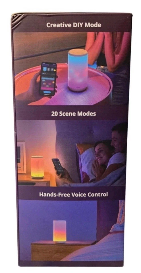 Govee RGBIC Smart Table Lamp Voice Control  Alexa Wi-Fi Hands Free H6052 - Image 2 of 3