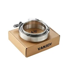 Stainless Steel 4 Inch V Band Exhaust Clamp Flange Kit for Exhaust, Quick 