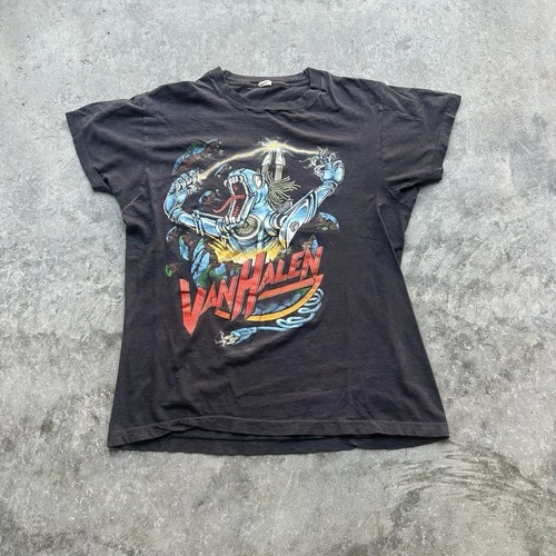 80s Vintage Single Stitch Van Halen Rock Band Tour Concert T 1980s vintage concert t-shirt, vintage, size XL, single stitch, B+ condition
