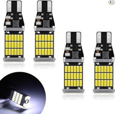 4PCS 921 912 LED Brake Lights, T15 45SMD-4014 Chipsets Backup Rev Color: White