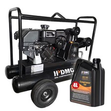 4 Rounds 6.5HP Gas Driven Piston Air Compressor 9 Gal Tank 17Cfm 120Psi w/4L Oil